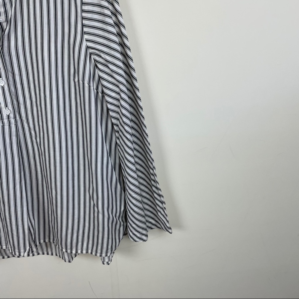 Madewell Striped Button Down Flare Sleeve Blouse - Picture 6 of 8